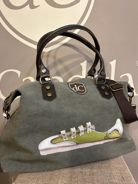 Bolsa Gym caqui deportiva glitter