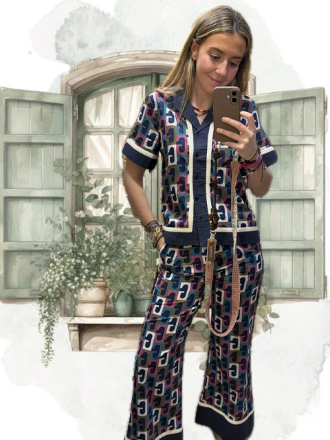 Camisa estampado retro