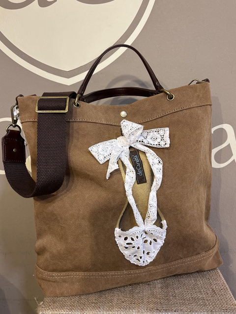 Bolso loneta camel alpargata