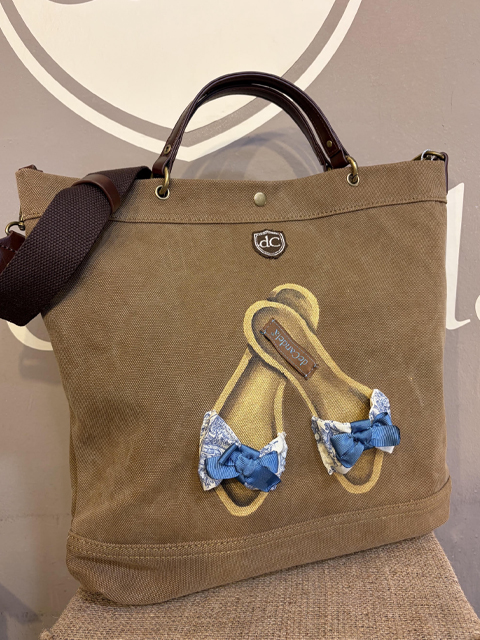 Bolso loneta beige Sandalias Alma