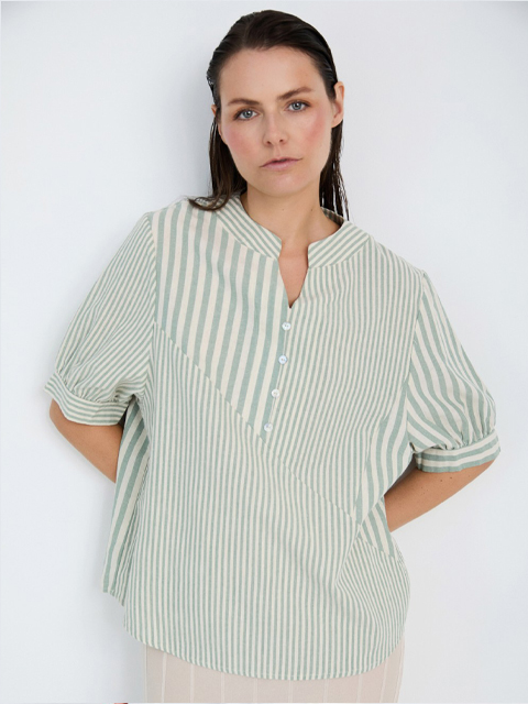 Camisa rayas combinadas verde