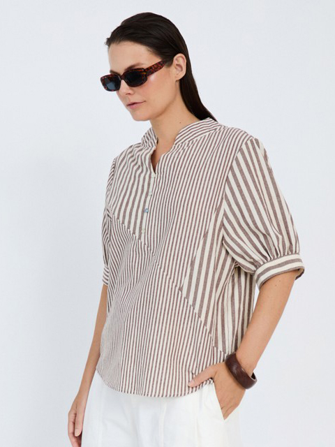 Camisa rayas combinadas topo