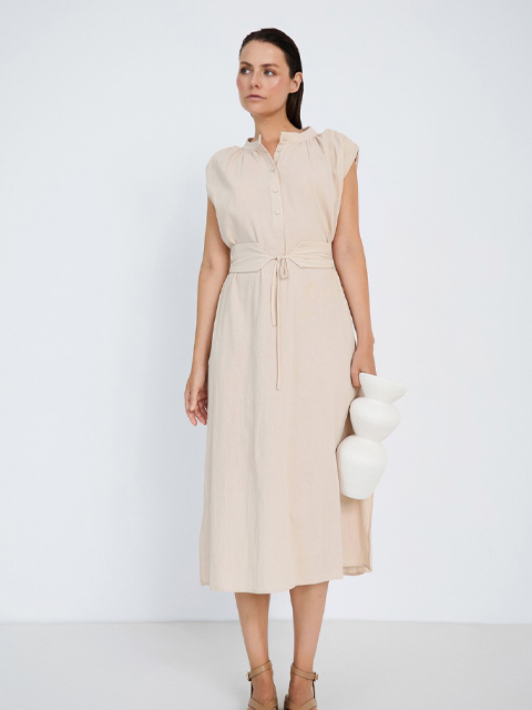 Vestido algodón hombrera