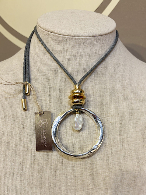 Collar Bimett plata gris