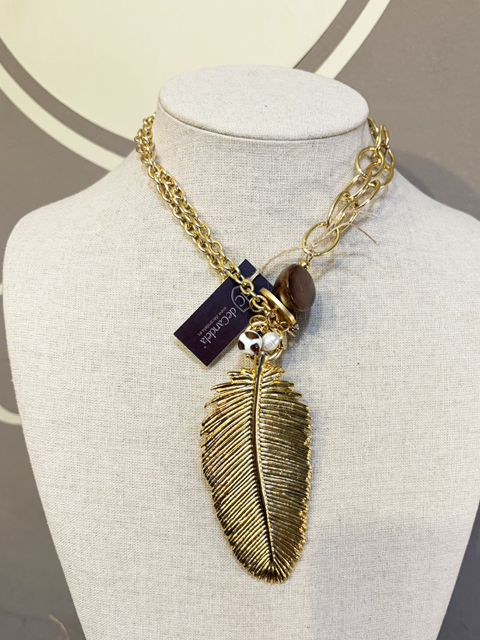 Collar largo pluma cadena